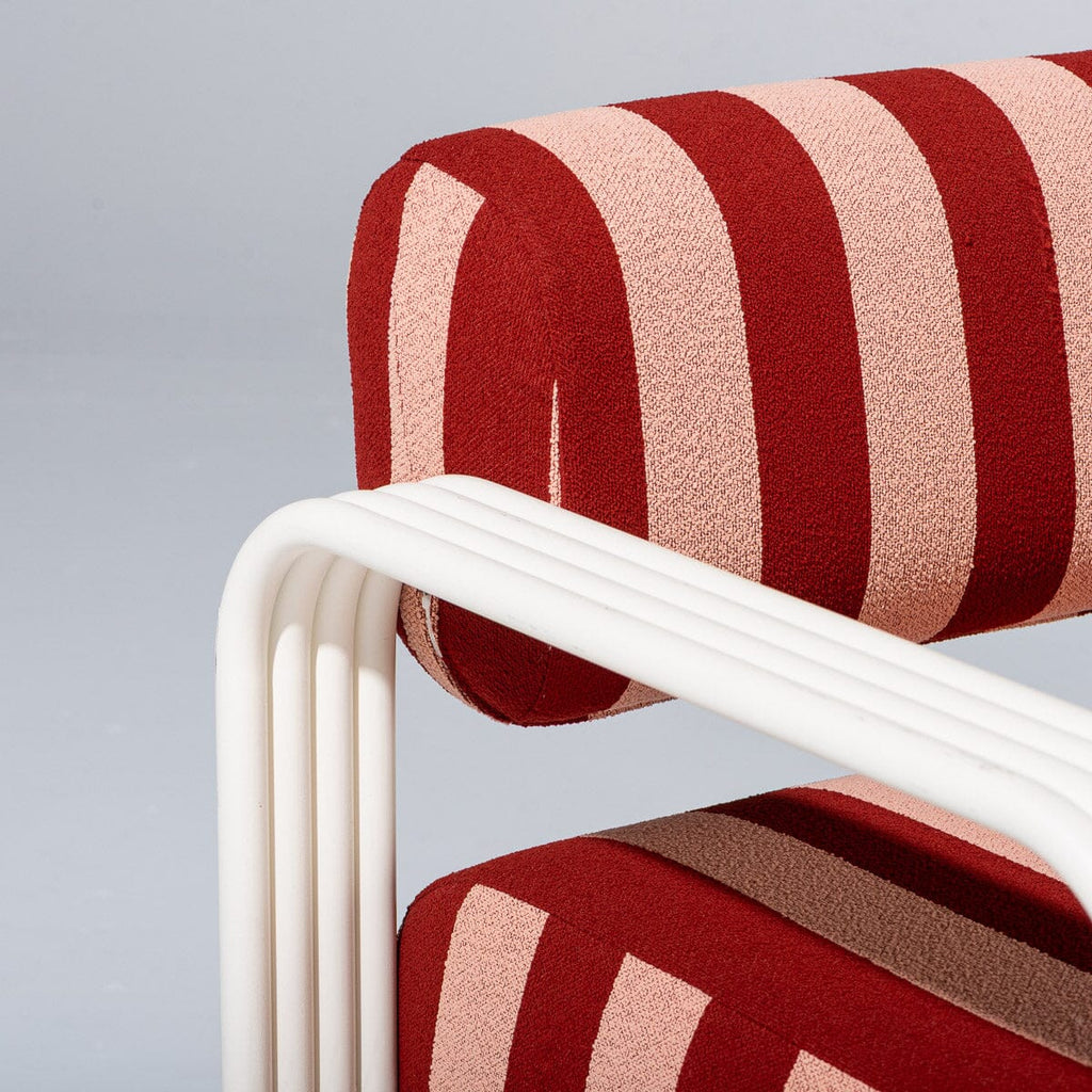 Contini Sofa in Terry Terracotta Stripe | Antique White Frame Contini Sofa Kit Business & Pleasure Co. 