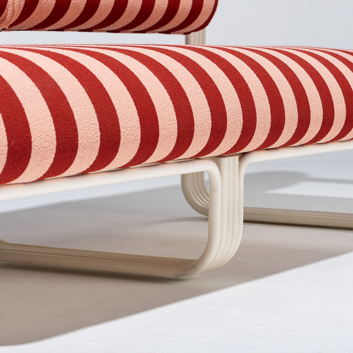 Contini Sofa in Terry Terracotta Stripe | Antique White Frame Contini Sofa Kit Business & Pleasure Co. 