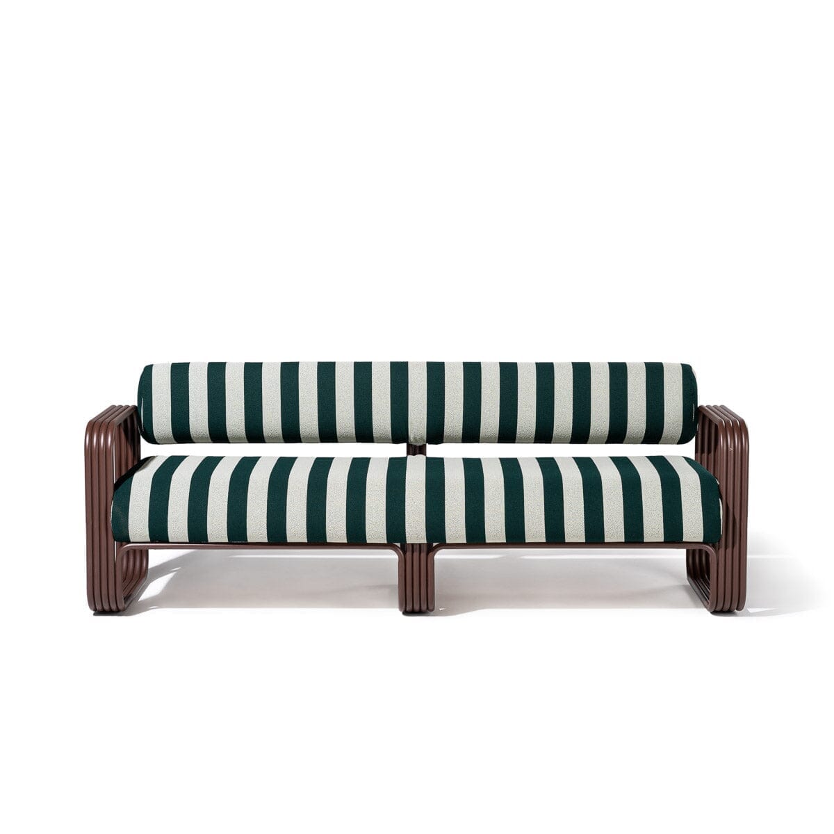 Product image of Contini Sofa in Terry Green Stripe | Antique White Frame