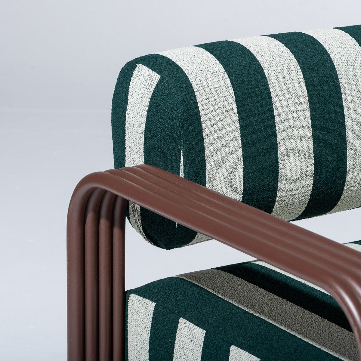 Contini Sofa in Terry Green Stripe | Merlot Frame Contini Sofa Kit Business & Pleasure Co. 