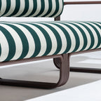 Contini Sofa in Terry Green Stripe | Merlot Frame Contini Sofa Kit Business & Pleasure Co. 