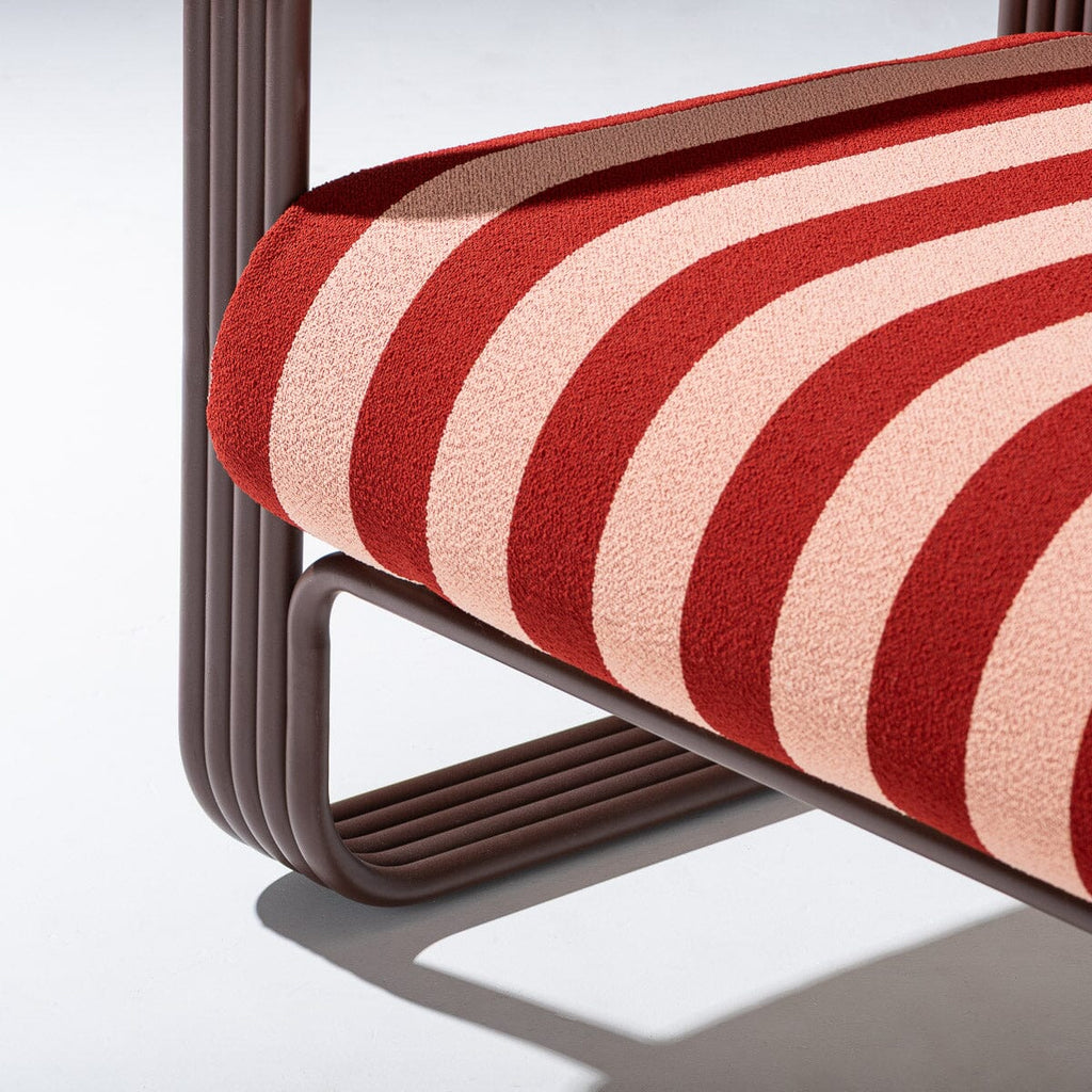 Contini Sofa in Terry Terracotta Stripe | Merlot Frame Contini Sofa Kit Business & Pleasure Co. 