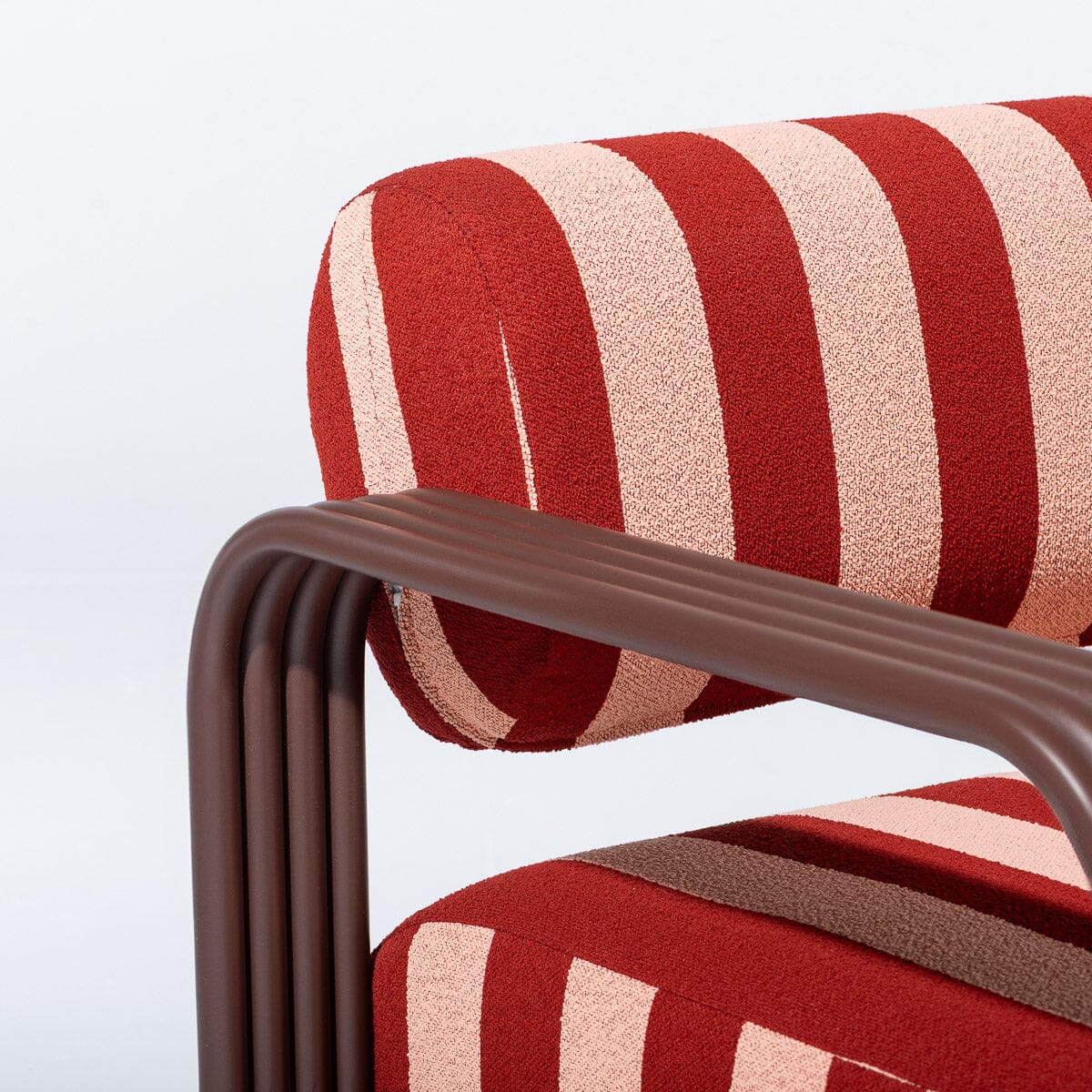 Contini Sofa in Terry Terracotta Stripe | Merlot Frame Contini Sofa Kit Business & Pleasure Co. 