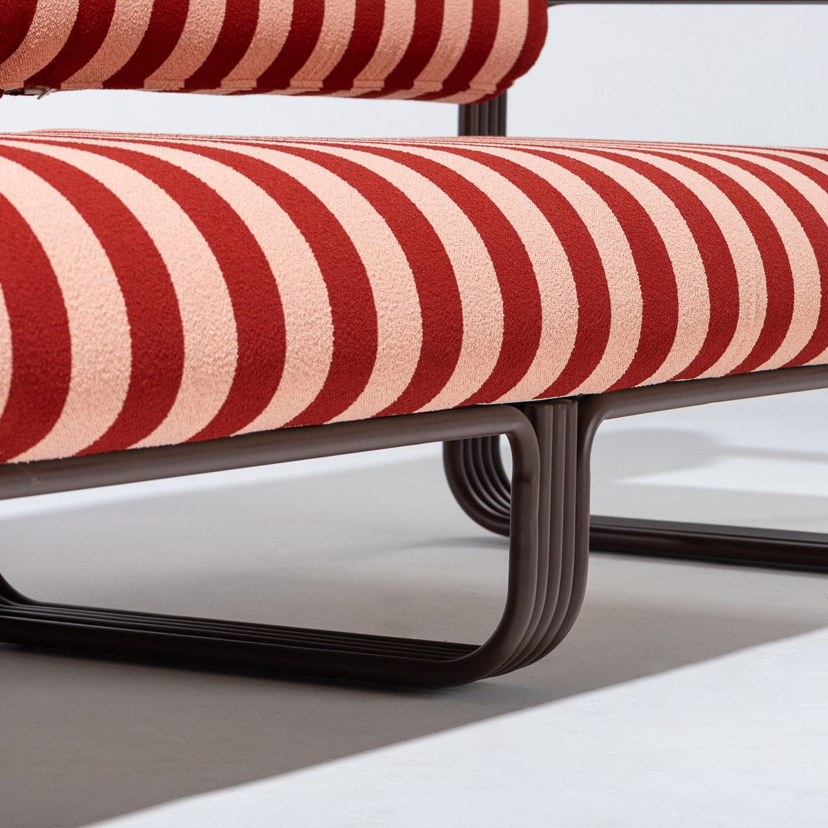 Contini Sofa in Terry Terracotta Stripe | Merlot Frame Contini Sofa Kit Business & Pleasure Co. 