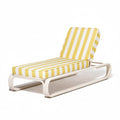 Contini Sun Lounger in Crew Mimosa Yellow Stripe | Antique White Frame Contini Sun Lounger Kit Business & Pleasure Co. 
