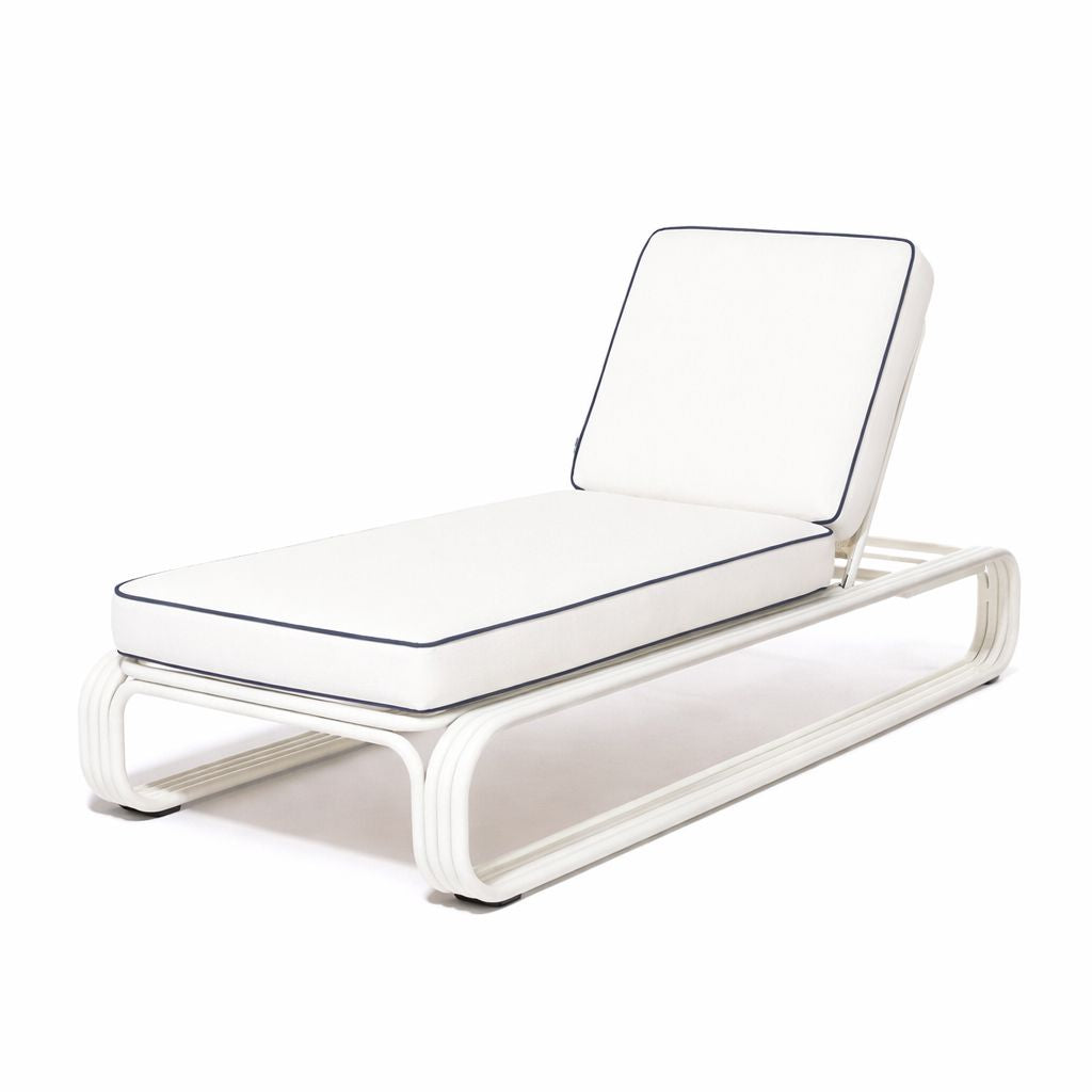 Product image of Contini Sun Lounger in Rivie White | Antique White Frame Contini Sun Lounger Kit Business & Pleasure Co. 