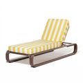 The Contini Sun Lounger in Crew Mimosa Yellow Stripe | Merlot Frame Contini Sun Lounger Kit Business & Pleasure Co. 