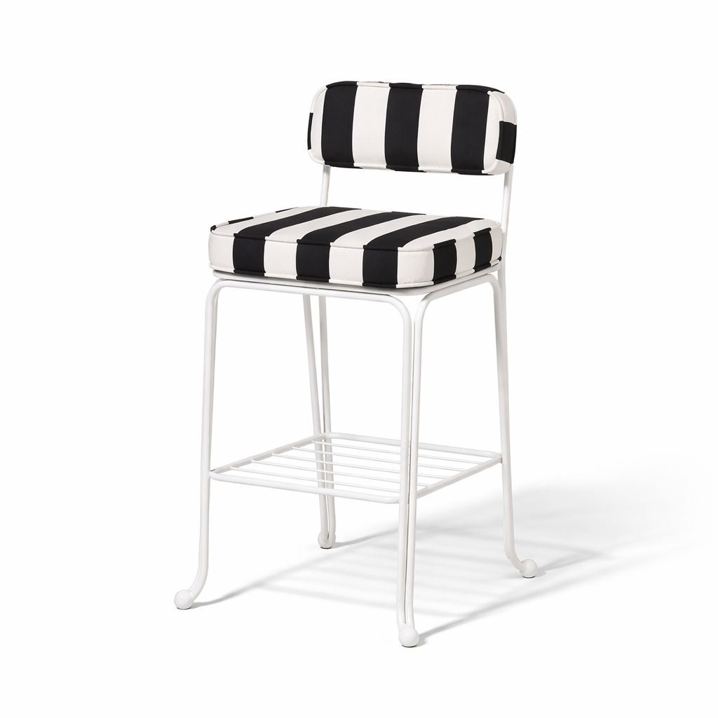 Product image of Waterhouse Bistro Stool in Crew Vintage Black Stripe | Antique White Frame Waterhouse Bistro Stool Kit Business & Pleasure Co. 