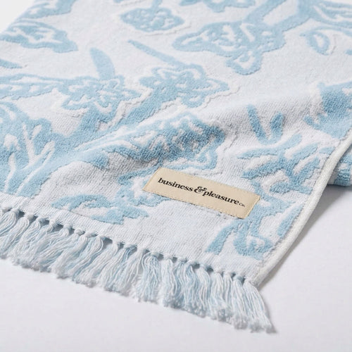 The Beach Towel - Hanalei Bay Blue Jacquard Beach Towel Business & Pleasure Co. 