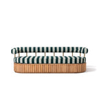 The Daisy Sofa Daisy Sofa Business & Pleasure Co. Terry Green Stripe Teakwood 