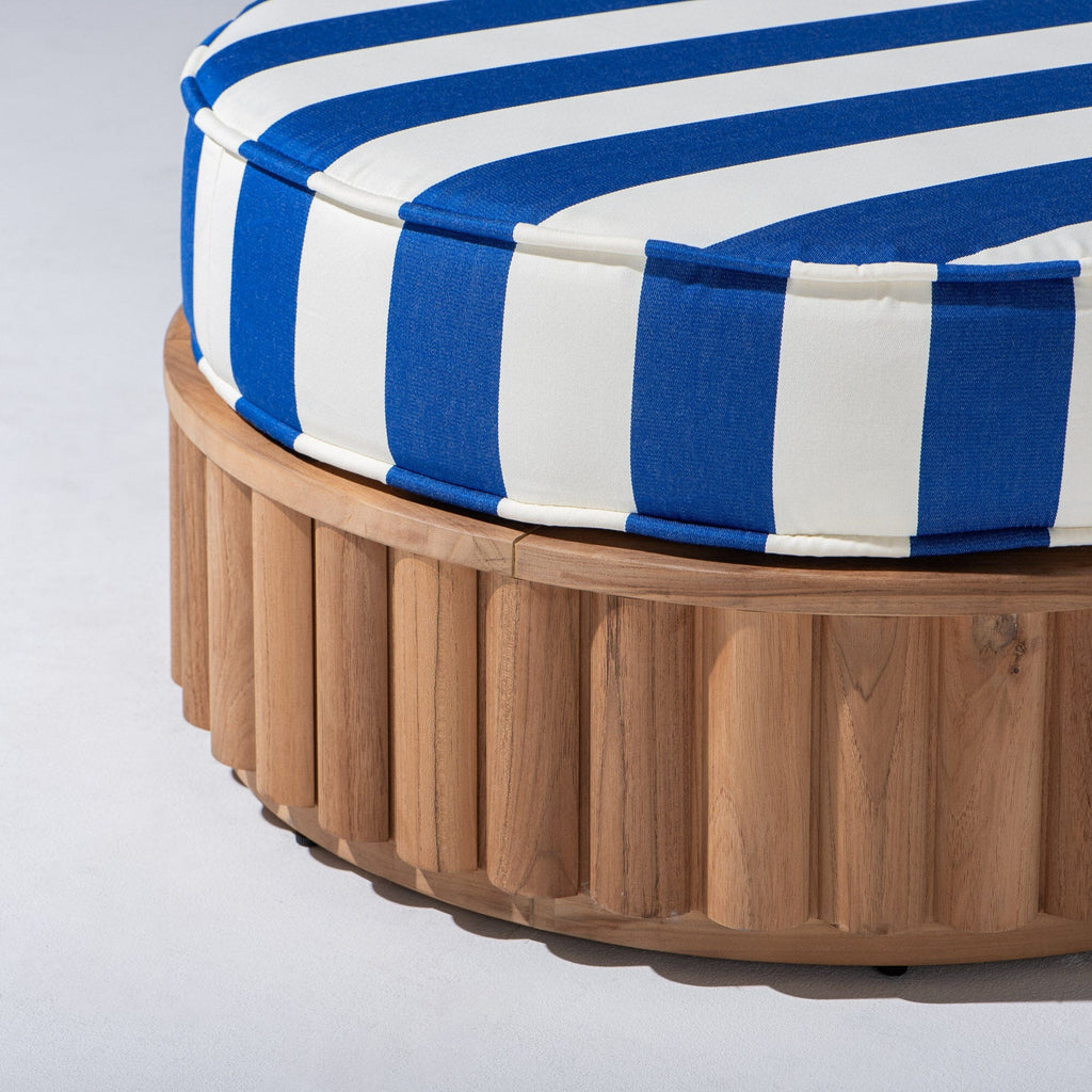 The Daisy Sun Lounger Slip Cover Daisy Sun Lounger Slip Cover Business & Pleasure Co. Crew Mediterranean Blue Stripe 