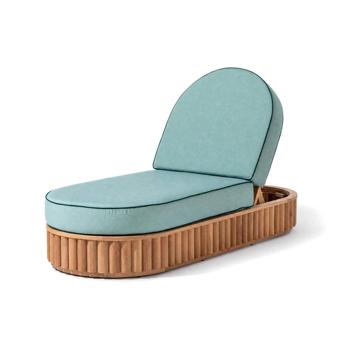The Daisy Sun Lounger Daisy Sun Lounger Business & Pleasure Co. Rivie Green Teakwood 