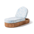 The Daisy Sun Lounger Daisy Sun Lounger Business & Pleasure Co. Hanalei Bay Blue Jacquard Teakwood 