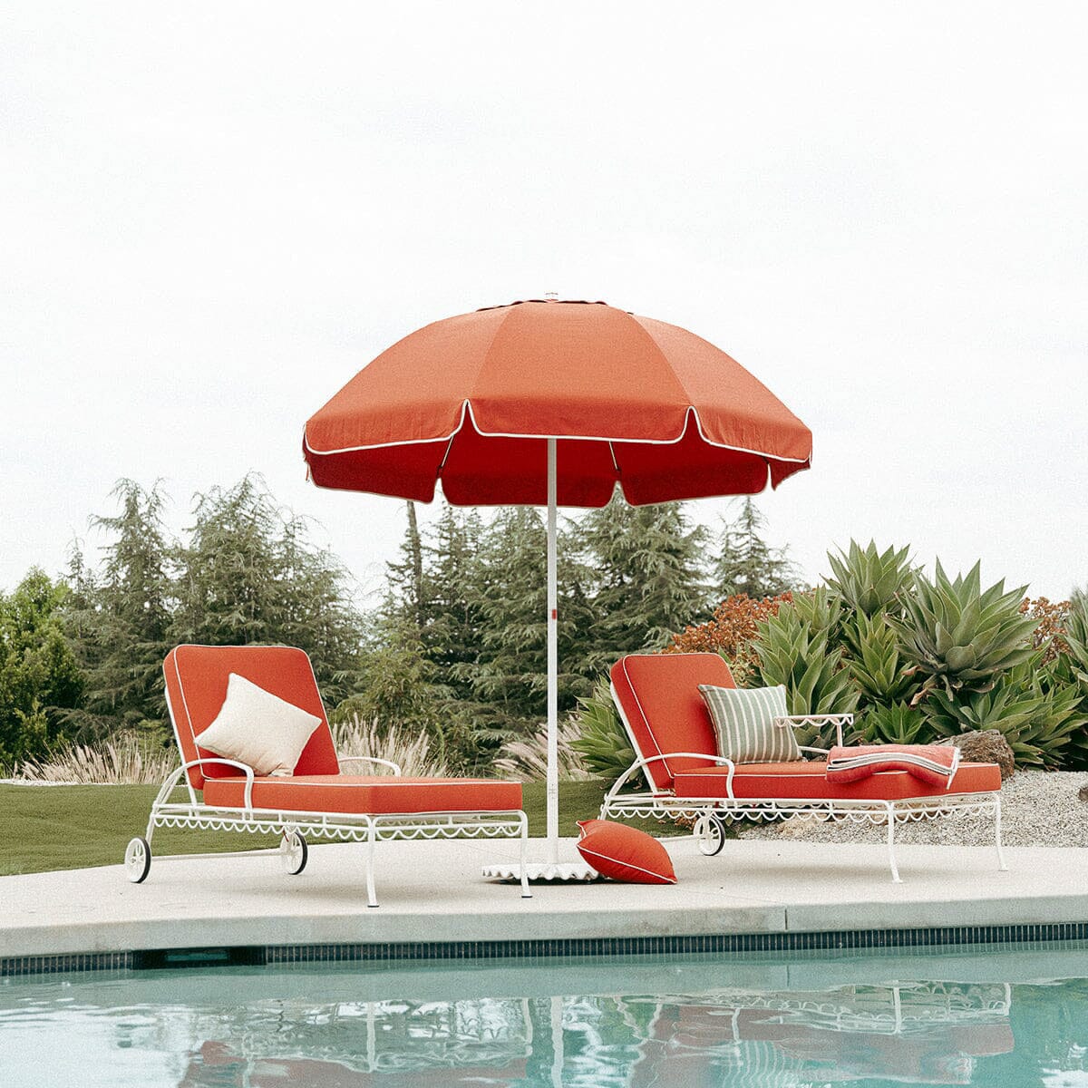 The Al Fresco Sun Lounger Cushion - Elsa Red Al Fresco Sun Lounger Cushions Business & Pleasure Co. 