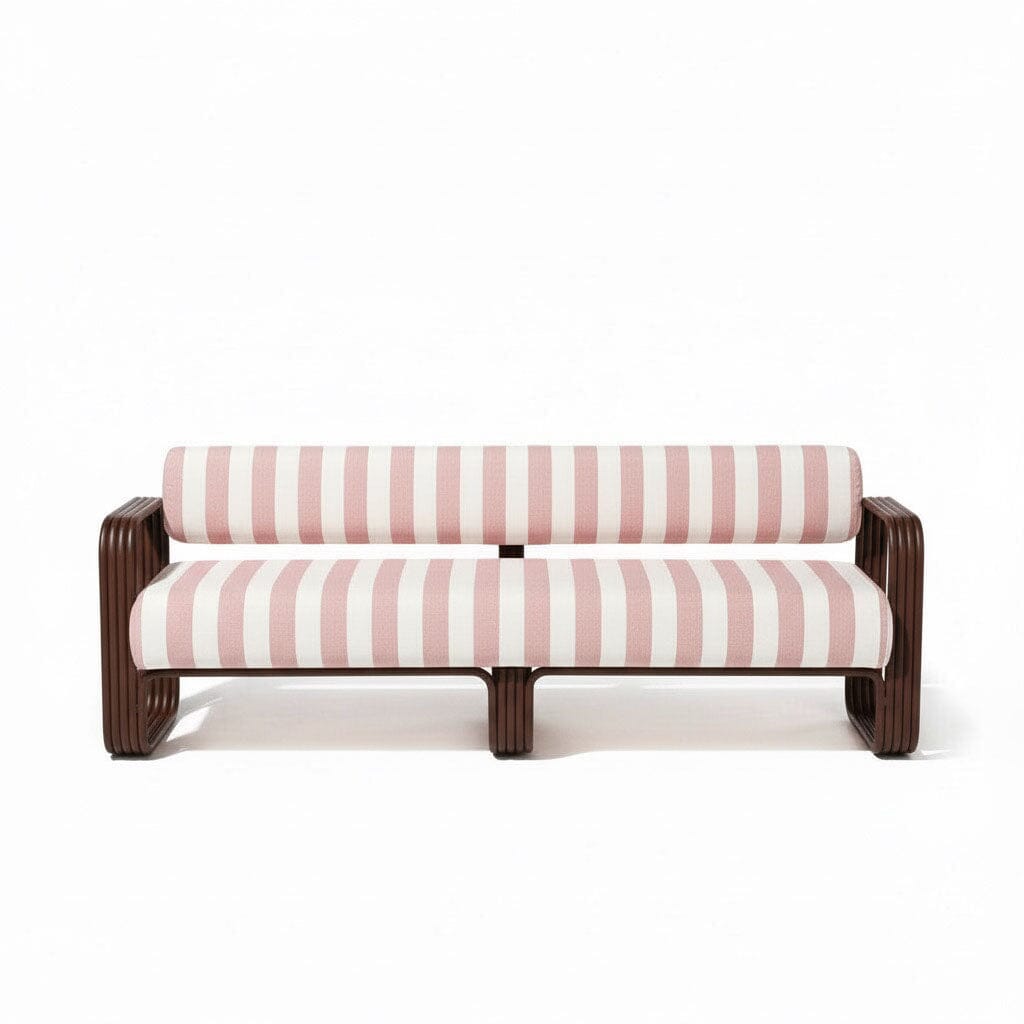 Product image of Contini Sofa in Crew Pink Stripe | Merlot Frame Contini Sofa Kit Business & Pleasure Co. 