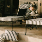 The Al Fresco Sun Lounger in Monaco Black Stripe | Vintage Black Frame Bundle Business & Pleasure Co. 