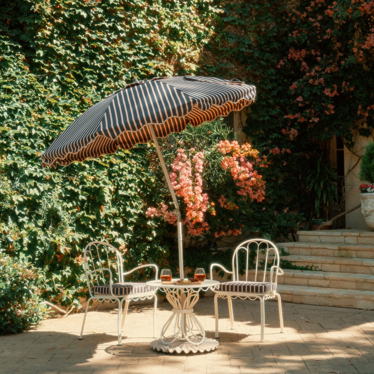 The Al Fresco Chair Cushion - Monaco Navy And Pink Stripe Al Fresco Chair Cushion Business & Pleasure Co. 