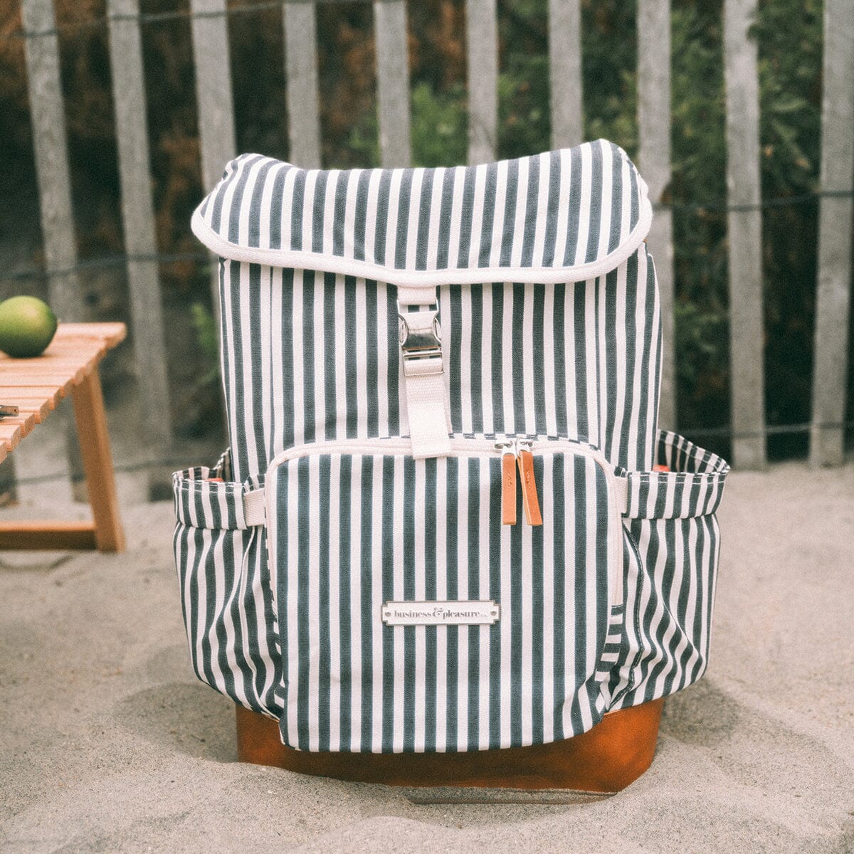 The Backpack Cooler - Laurens Navy Stripe Backpack Cooler Business & Pleasure Co 