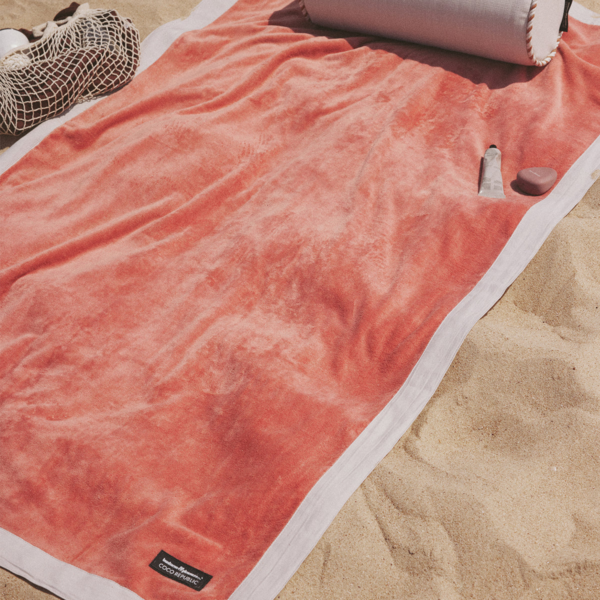 The Beach Towel - Coco Republic - Coral Natural Beach Towel Business & Pleasure Co. 