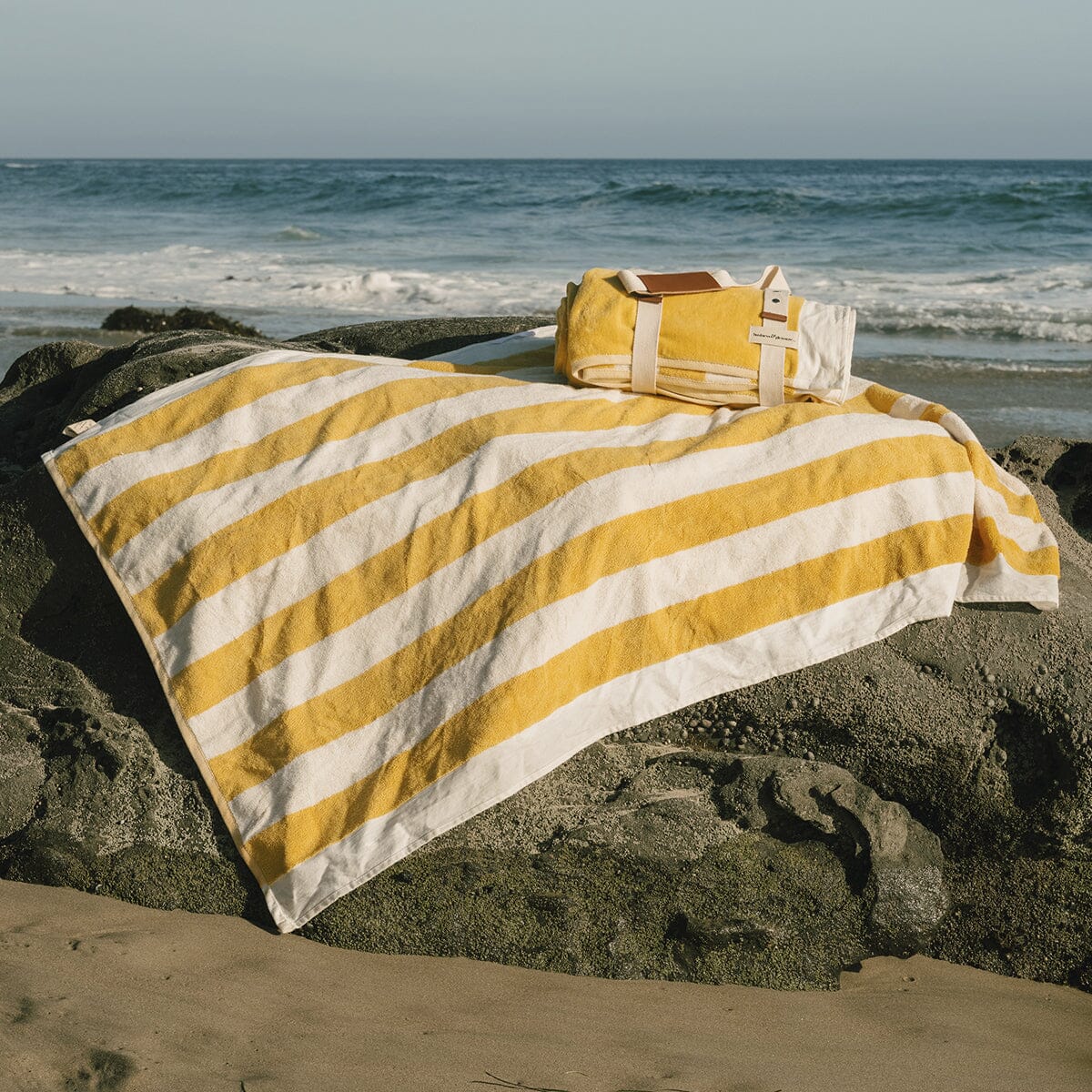 The Beach Towel - Crew Mimosa Yellow Stripe Beach Towel Business & Pleasure Co. 