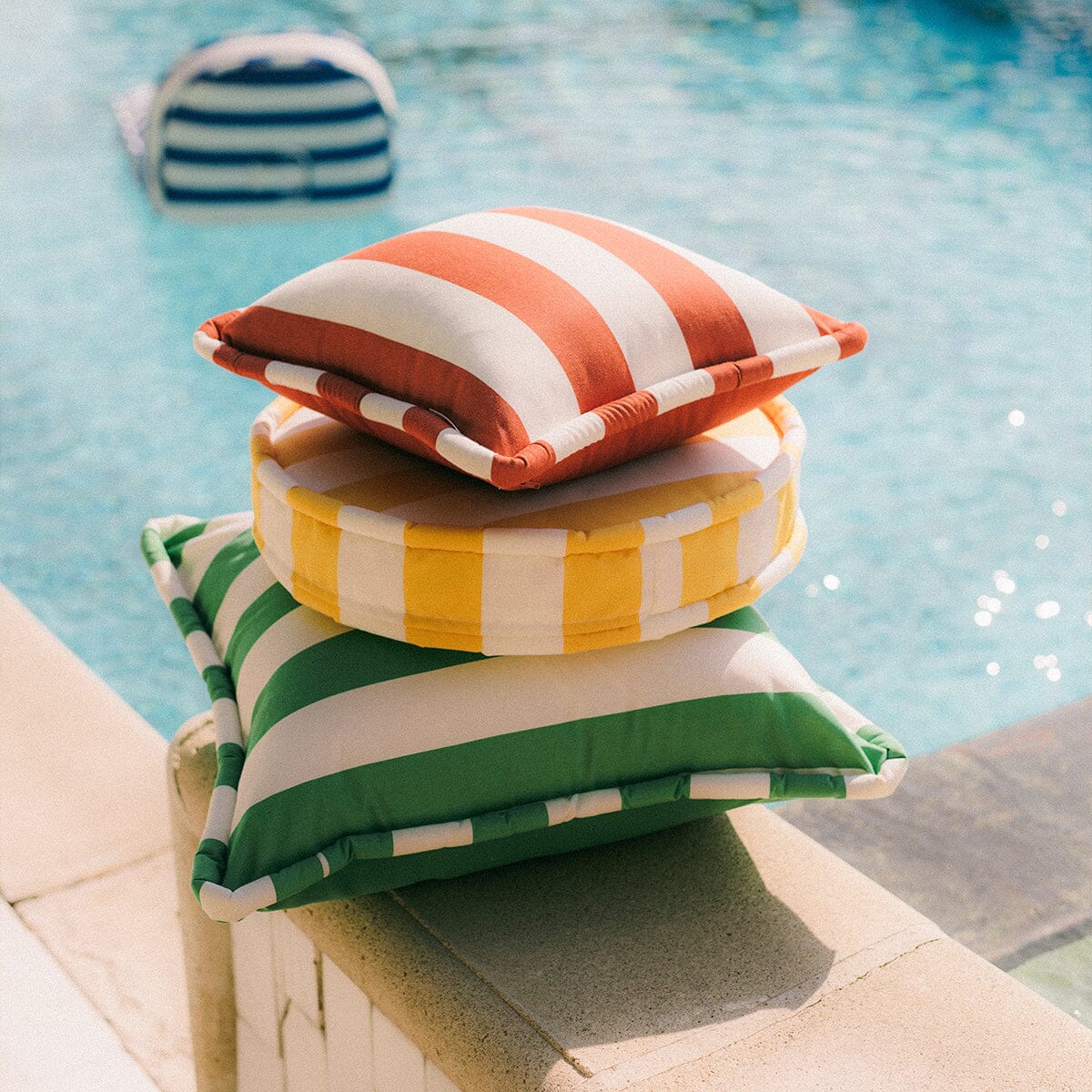 The Circular Pillow - Crew Mimosa Yellow Stripe Circular Pillow Business & Pleasure Co. 