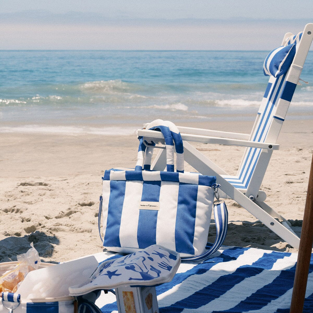 The Cloud Cooler Tote Bag - Crew Mediterranean Blue Stripe Cloud Cooler Tote Bag Business & Pleasure Co. 