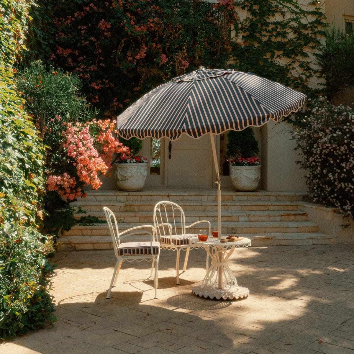 The Club Umbrella - Monaco Navy And Pink Stripe Club Umbrella Business & Pleasure Co. 