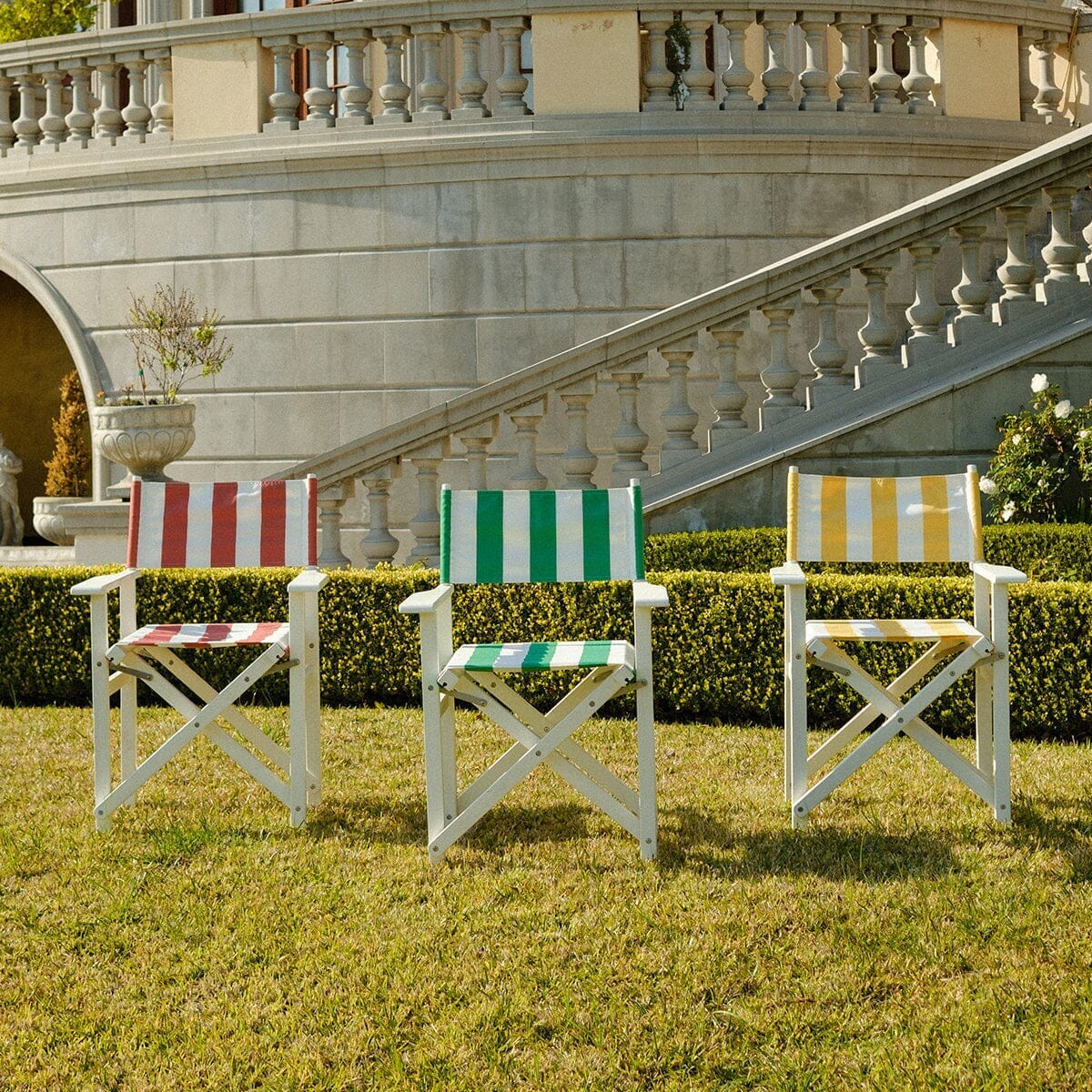The Directors Chair - Table Height - Acacia White - Crew Mimosa Yellow Stripe Directors Chair Business & Pleasure Co. 