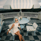 The Patio Umbrella - Tuuli Stripe Blue Patio Umbrella Business & Pleasure Co. 