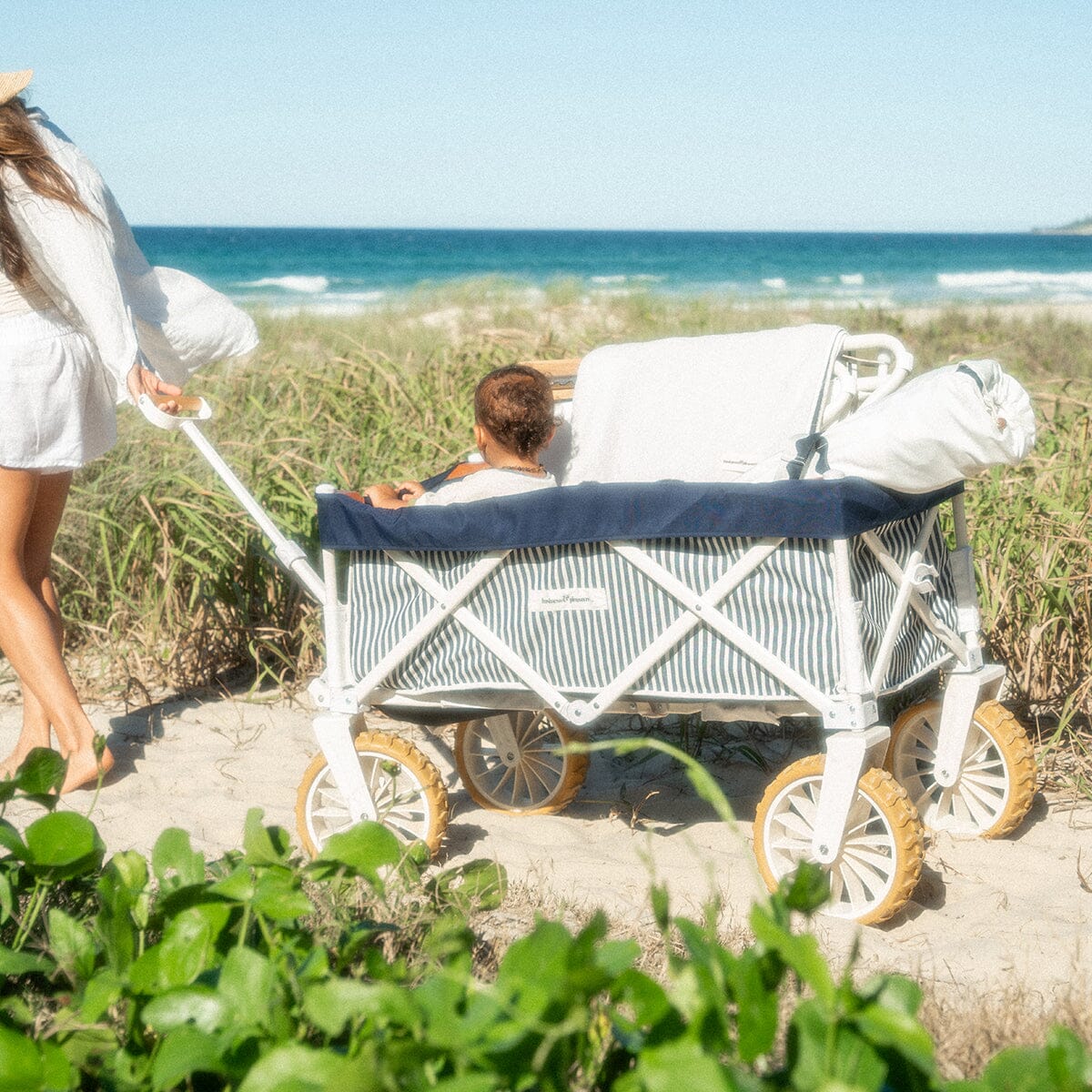 The Beach Cart - Laurens Navy Stripe Beach Cart Business & Pleasure Co 