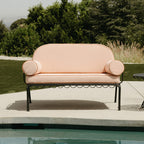 The Al Fresco Love Seat Cushion Cover Set - Rivie Pink Al Fresco Love Seat Cushion Set Business & Pleasure Co. 