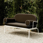 The Al Fresco Love Seat in Rivie Black | Antique White Frame Bundle Business & Pleasure Co. 