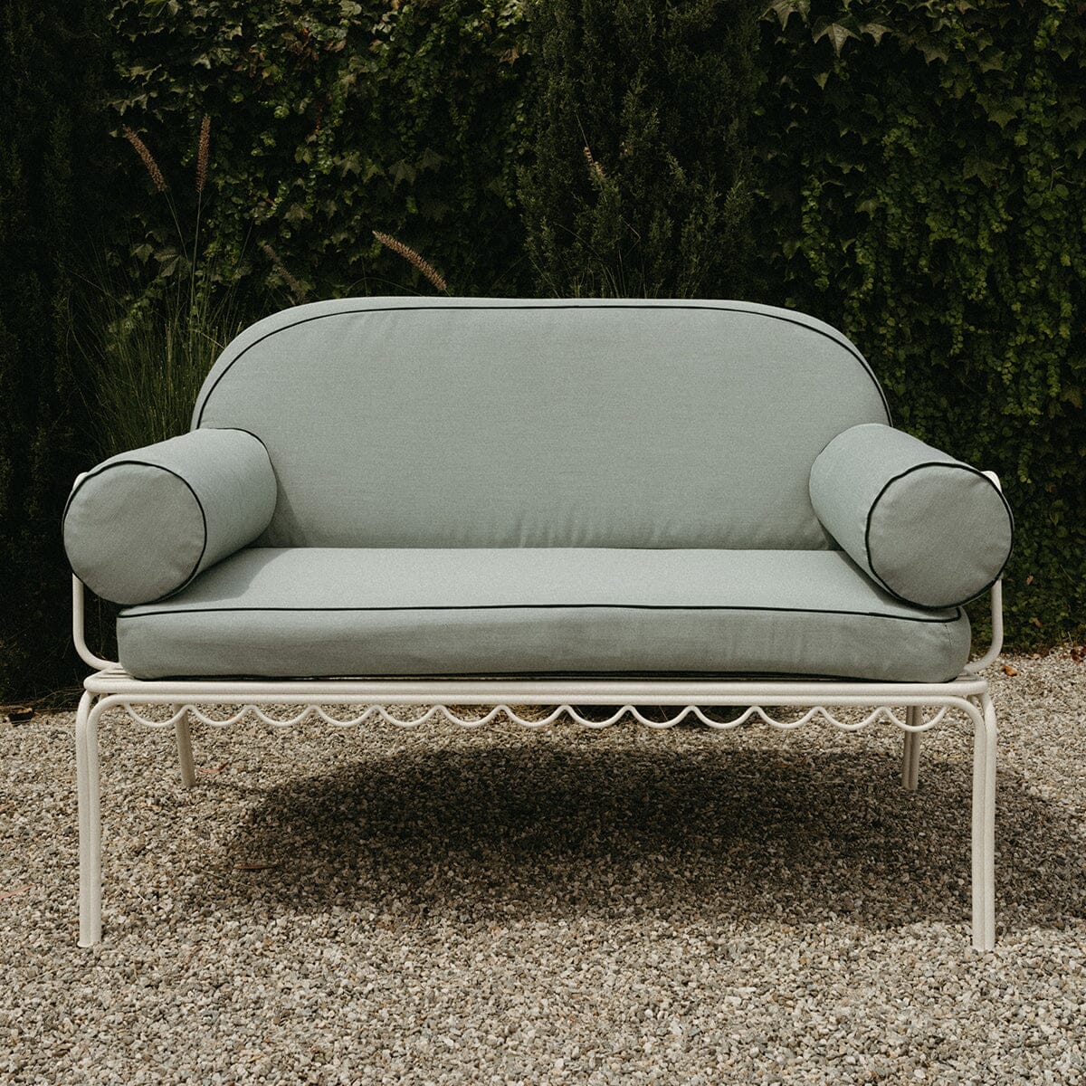 The Al Fresco Love Seat Cushion Cover Set - Rivie Green Al Fresco Love Seat Cushion Set Business & Pleasure Co. 