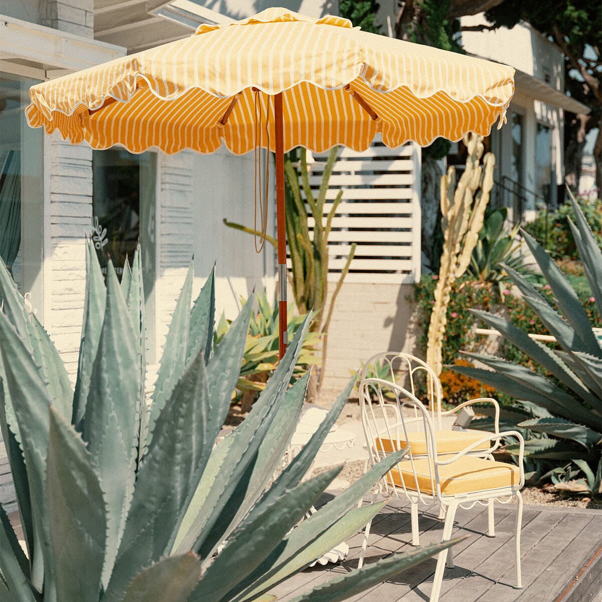 The Market Umbrella - Monaco Mimosa Stripe Market Umbrella Business & Pleasure Co. 