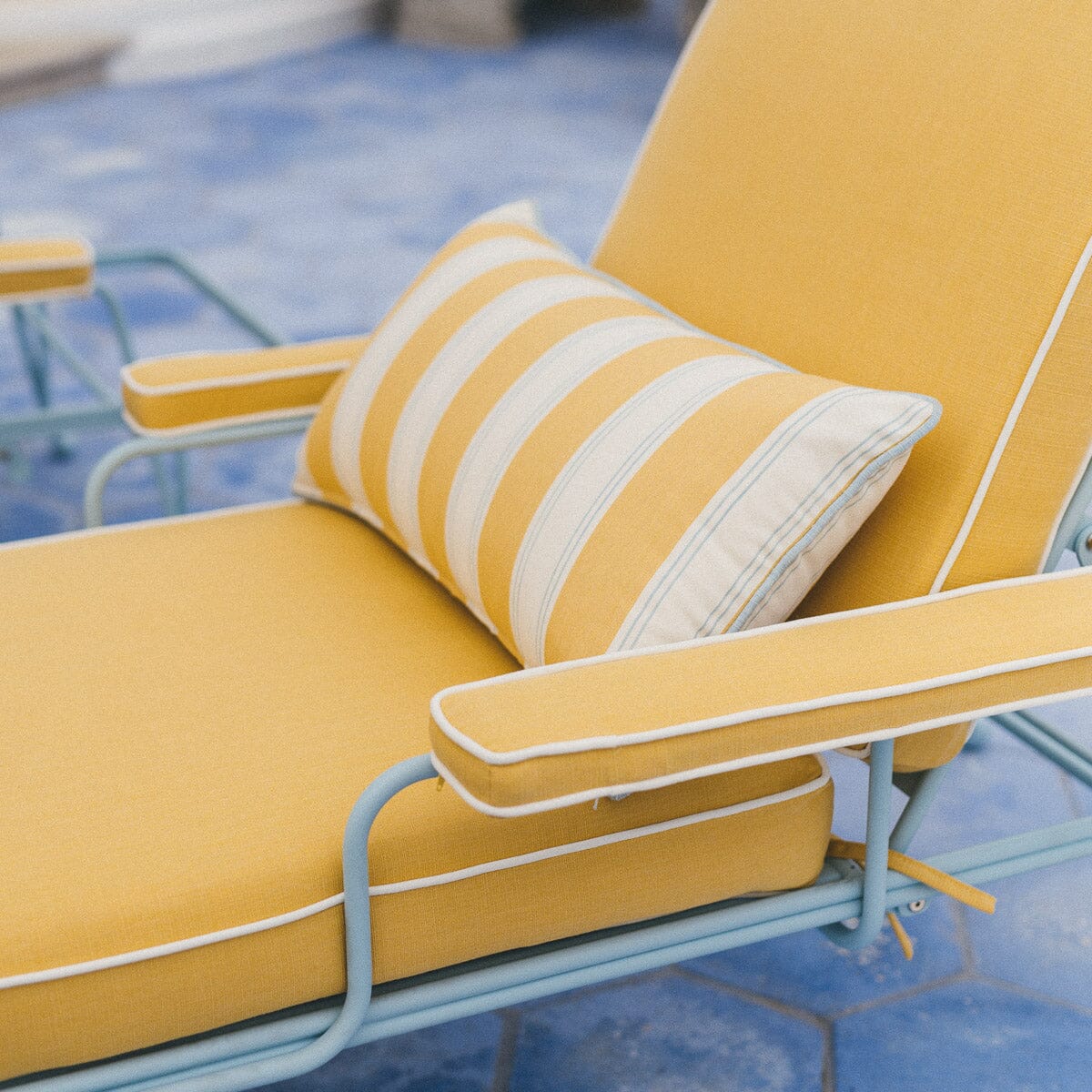 The Rectangle Throw Pillow - Tuuli Stripe Yellow Rectangle Throw Pillow Business & Pleasure Co. 