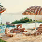 The Patio Umbrella - Bistro Dusty Pink Stripe Patio Umbrella Business & Pleasure Co. 