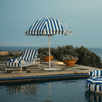 The Patio Umbrella - Crew Mediterranean Blue Stripe Patio Umbrella Business & Pleasure Co. 