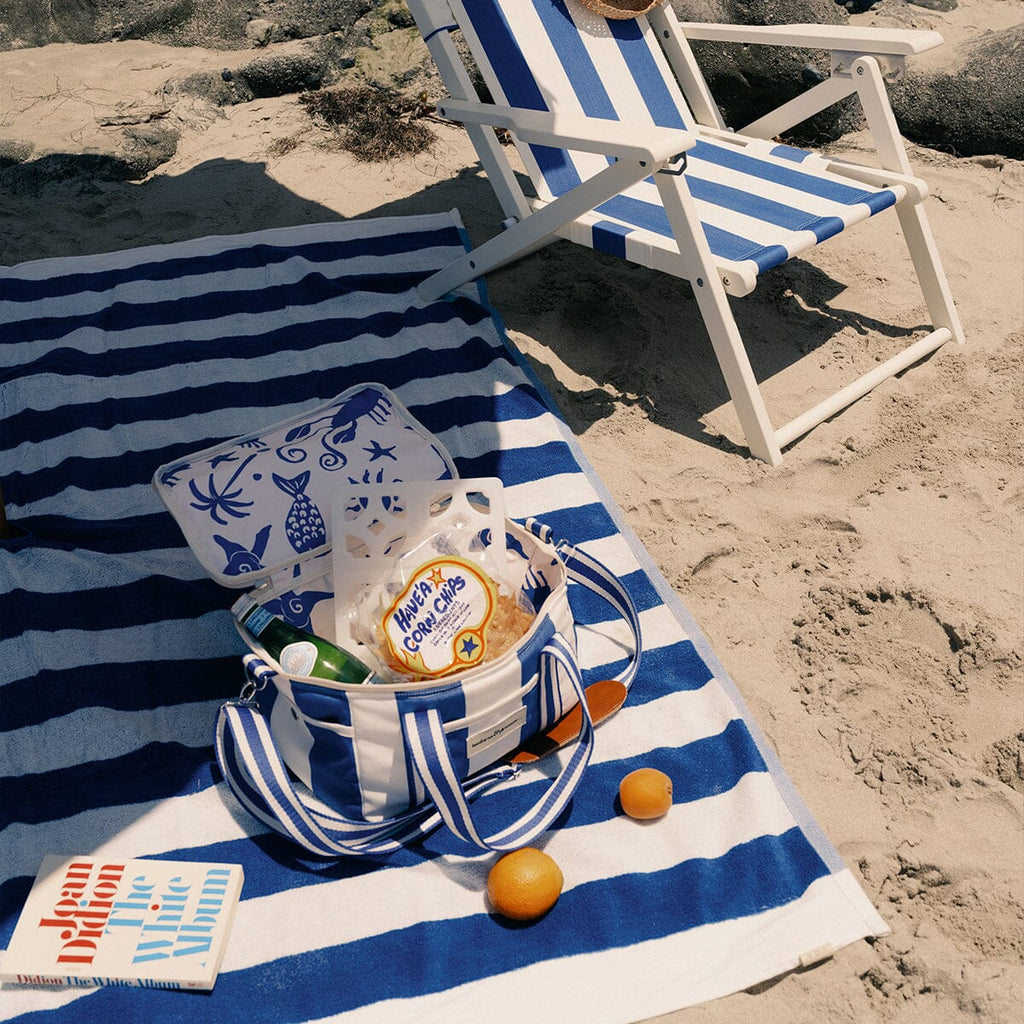 The Premium Cooler Bag - Crew Mediterranean Blue Stripe Premium Cooler Business & Pleasure Co. 