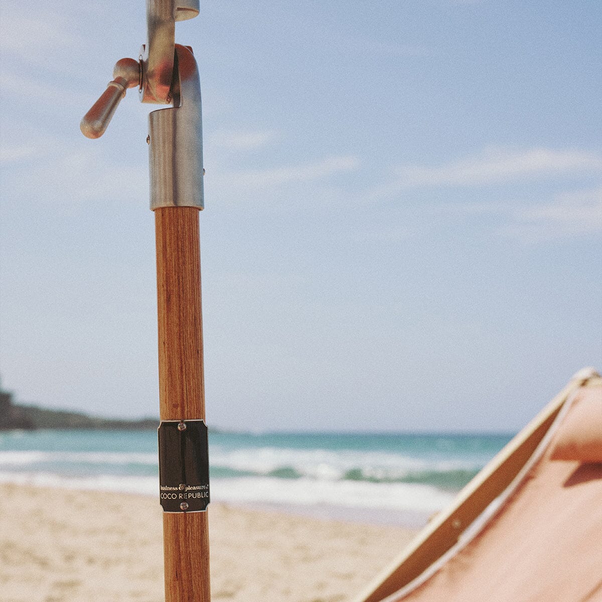 The Premium Beach Umbrella - Coco Republic - Coral Natural Premium Beach Umbrella Business & Pleasure Co. 