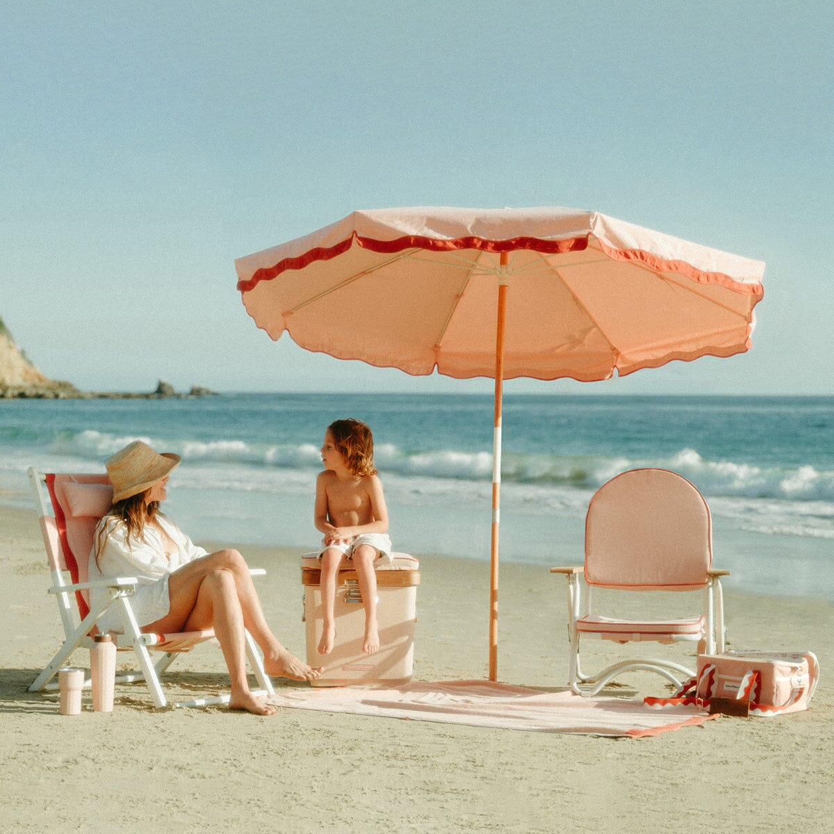 The Amalfi Umbrella - Rivie Pink Amalfi Umbrella Business & Pleasure Co 