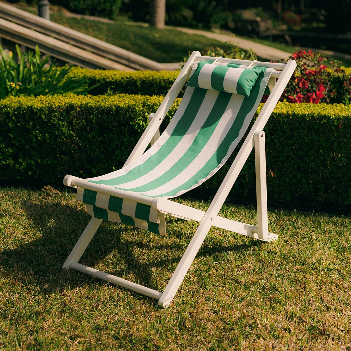 The Sling Chair - Acacia White - Crew Canyon Green Stripe Sling Chair Business & Pleasure Co. 