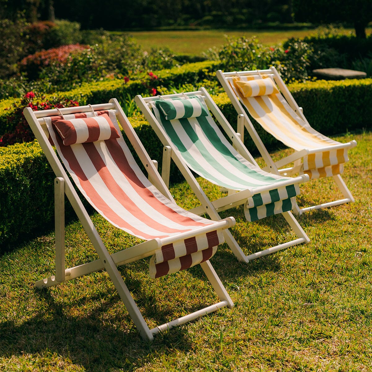The Sling Chair - Acacia White - Crew Mimosa Yellow Stripe Sling Chair Business & Pleasure Co. 
