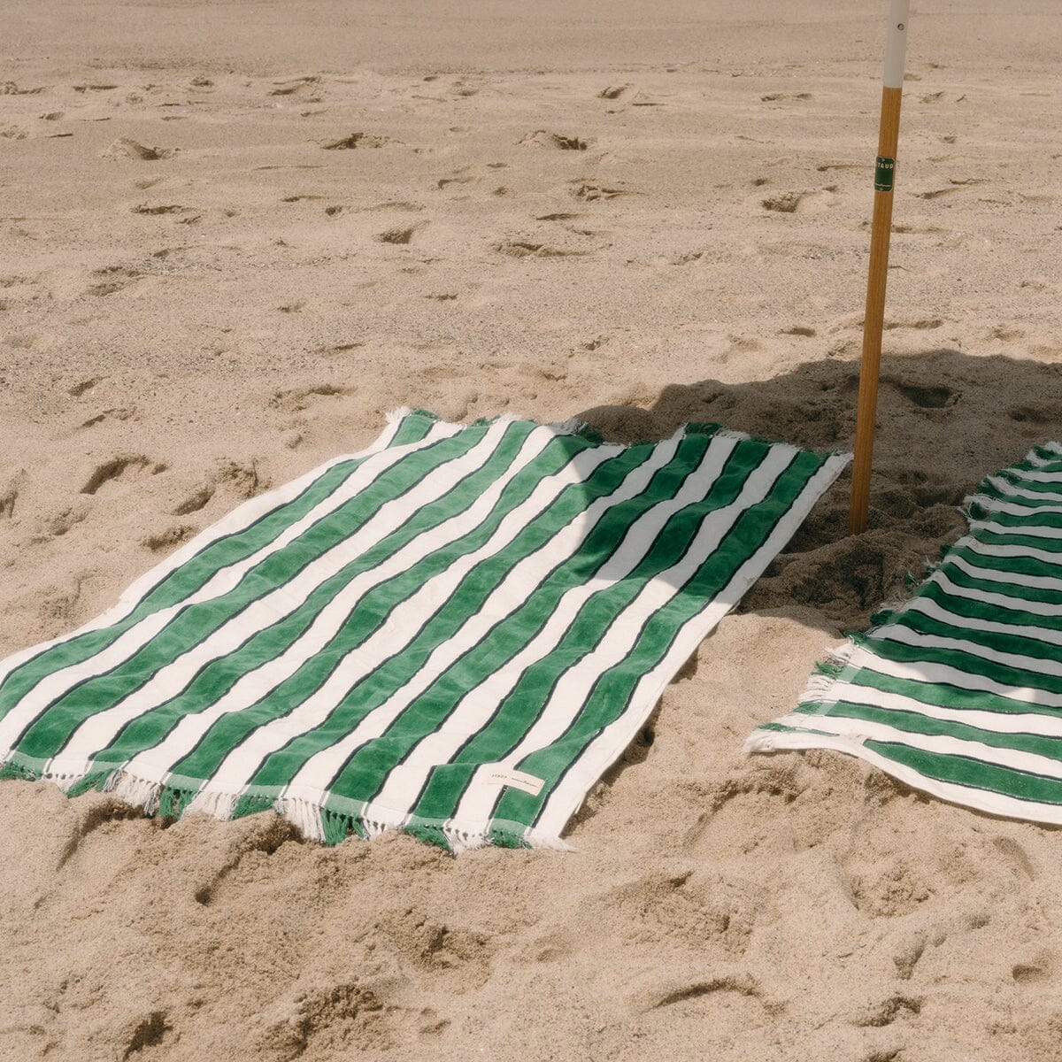 STAUD Beach Towel - Green Stripe