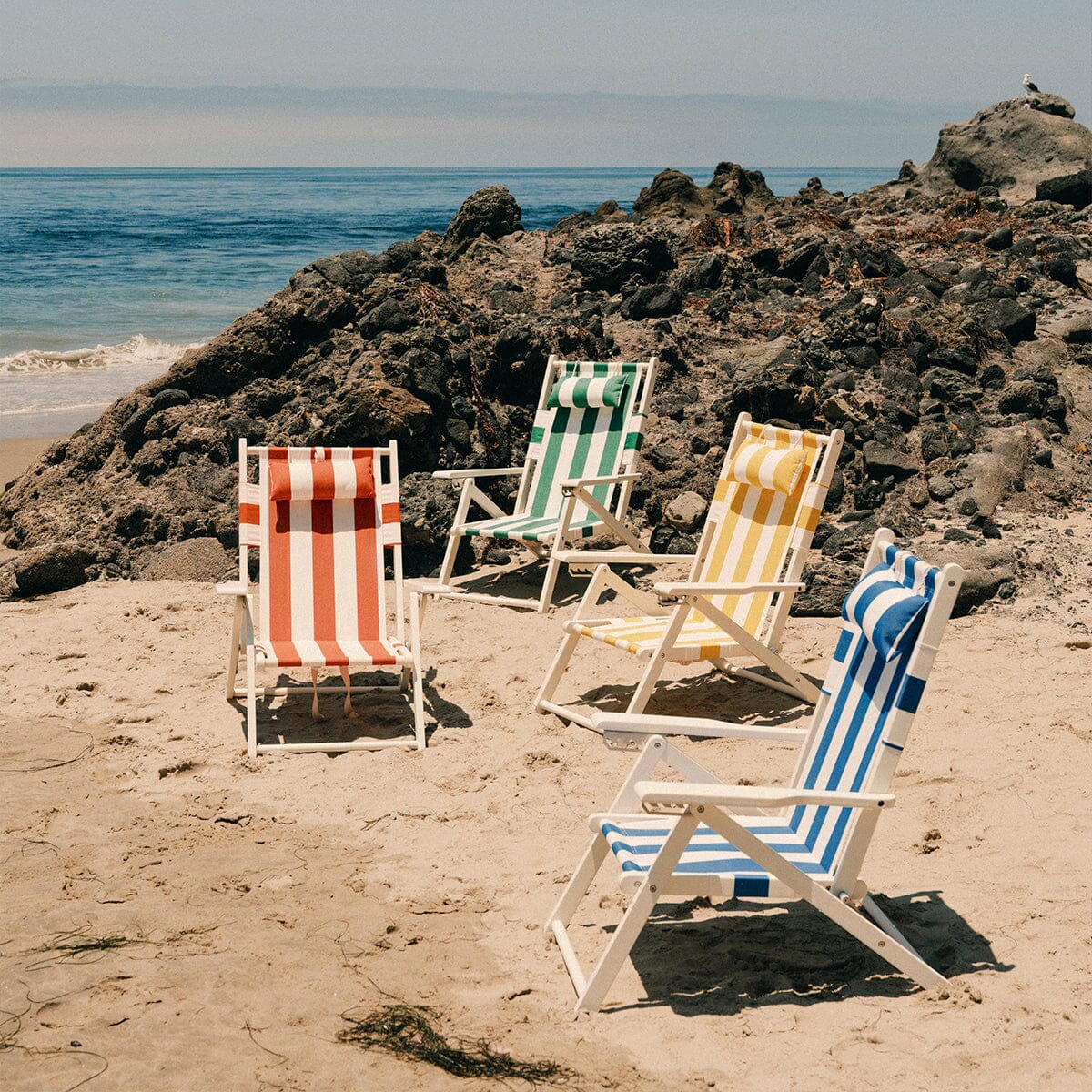 The Tommy Chair - Acacia White - Crew Mediterranean Blue Stripe Tommy Chair Business & Pleasure Co. 