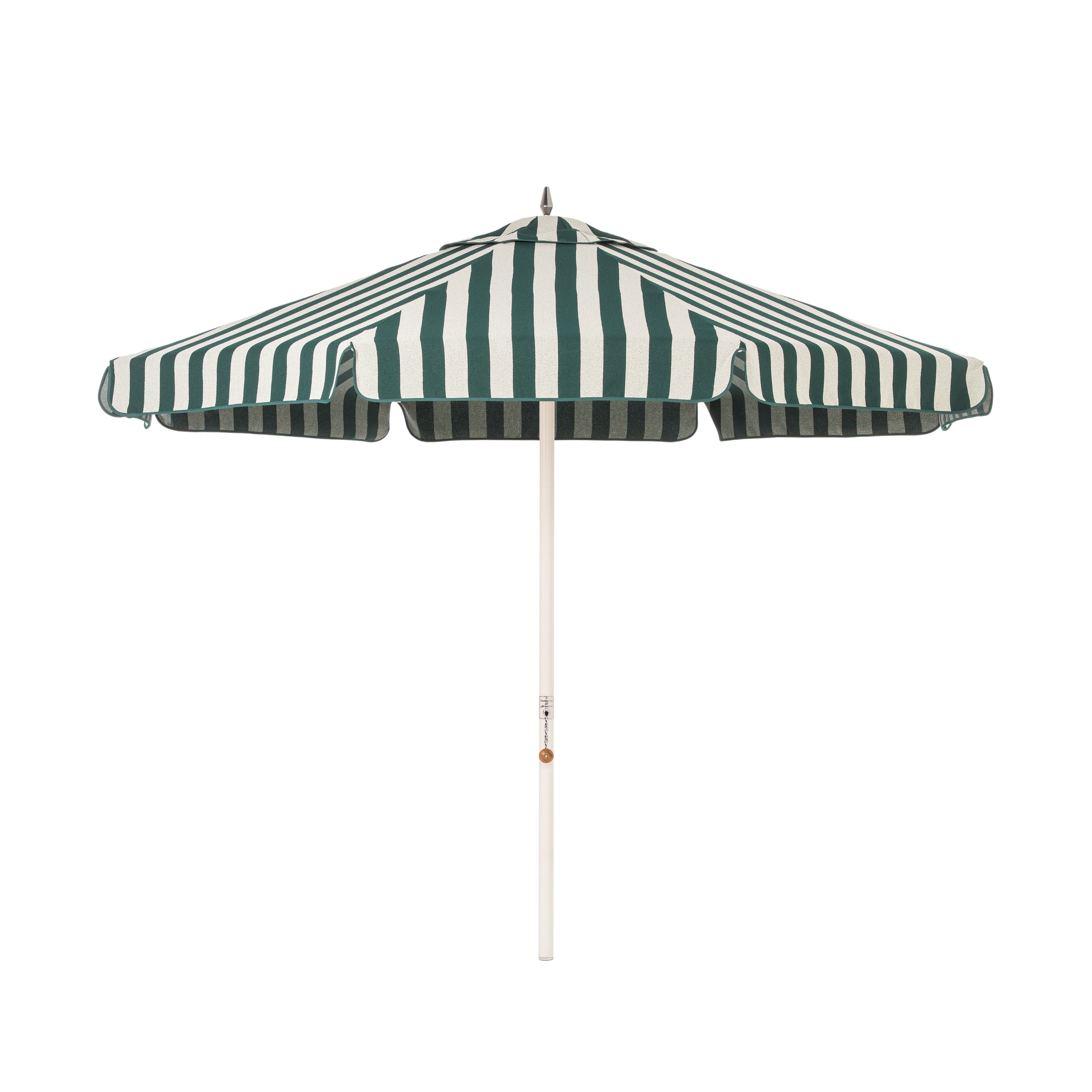 Product image of Resort Market Octagon Umbrella in Terry Green Stripe | 10' Antique White Frame Resort Market Bundle Business & Pleasure Co. 