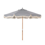 The Resort Market Umbrella Business & Pleasure Co. Lauren's Navy Stripe Transfer Teak 