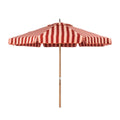 The Resort Market Umbrella in Terry Terracotta Stripe | Transfer Teak Frame Resort Market Bundle Business & Pleasure Co. 