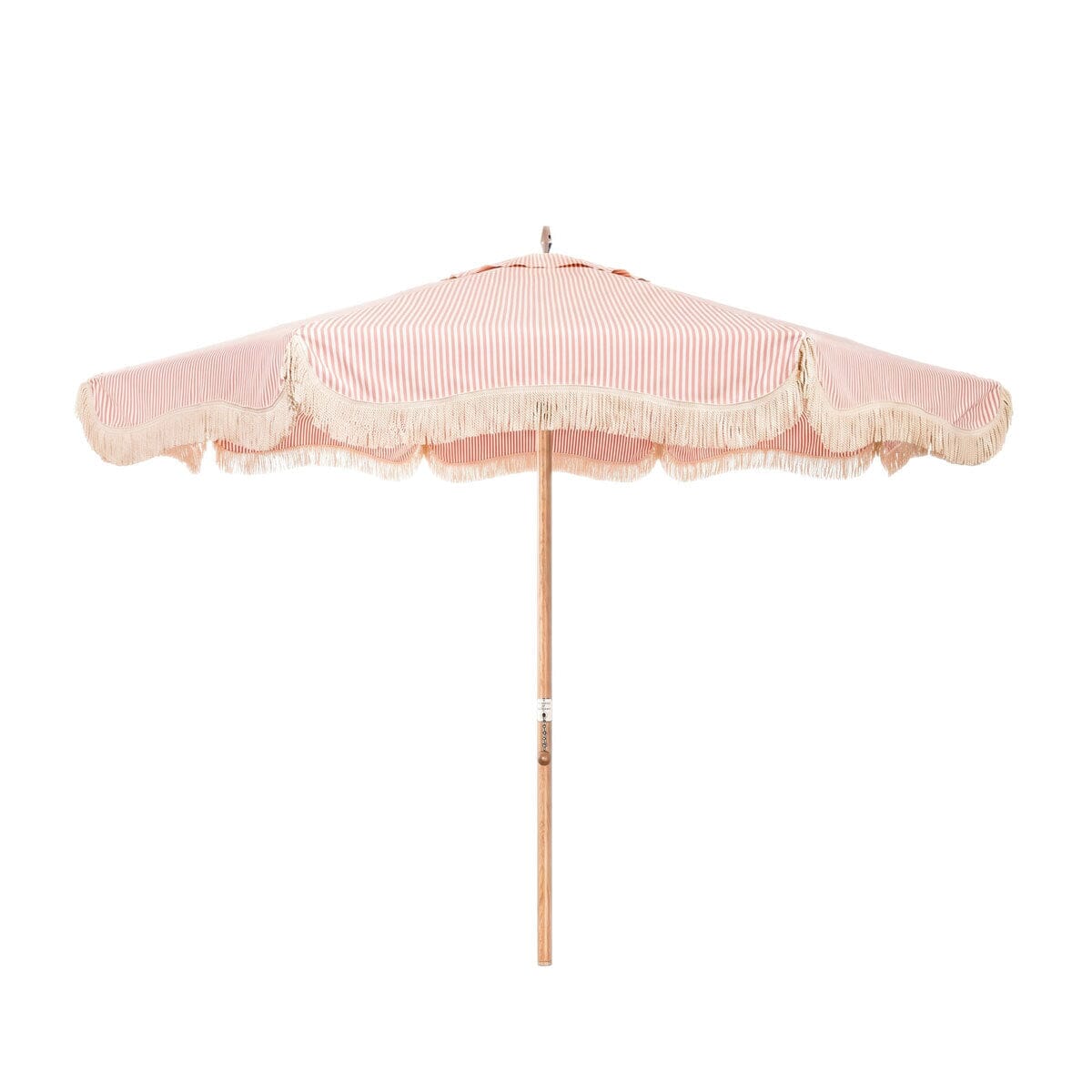 The Resort Market Umbrella Business & Pleasure Co. Lauren's Pink Stripe Transfer Teak 