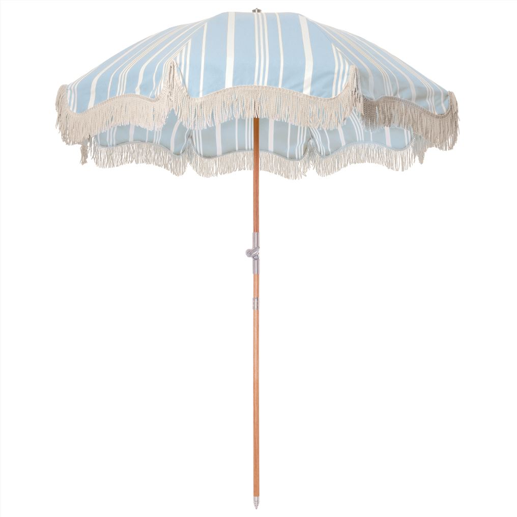 The Premium Beach Umbrella - Vintage Blue Stripe Premium Beach Umbrella Business & Pleasure Co 