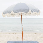 The Premium Beach Umbrella - Lauren's Navy Stripe Premium Beach Umbrella Business & Pleasure Co 